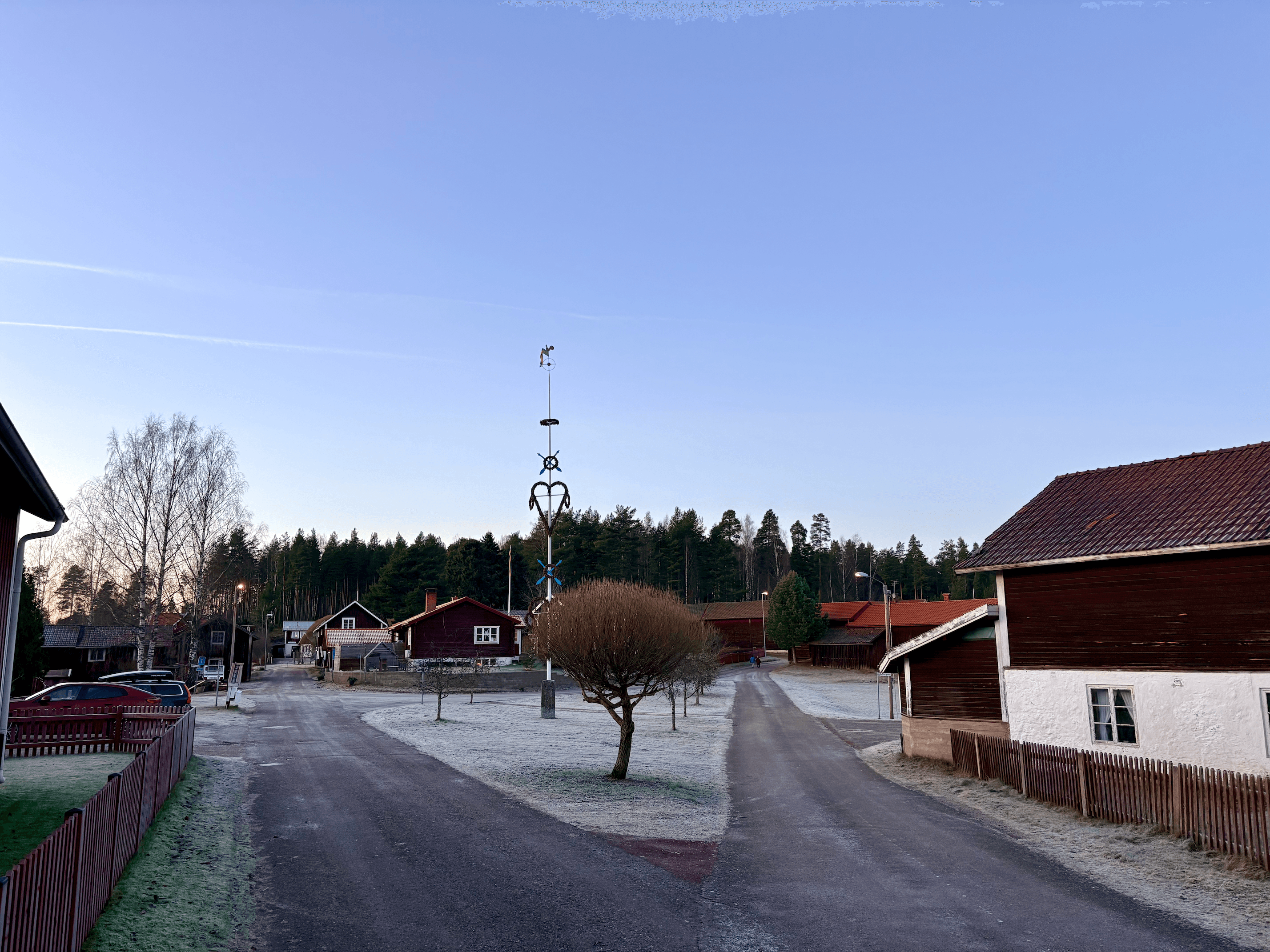 Vy över majstången i Källberget, Leksand